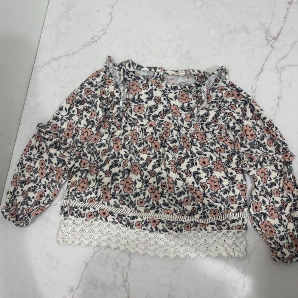 Girl's Boho Floral Top: Size 6X
